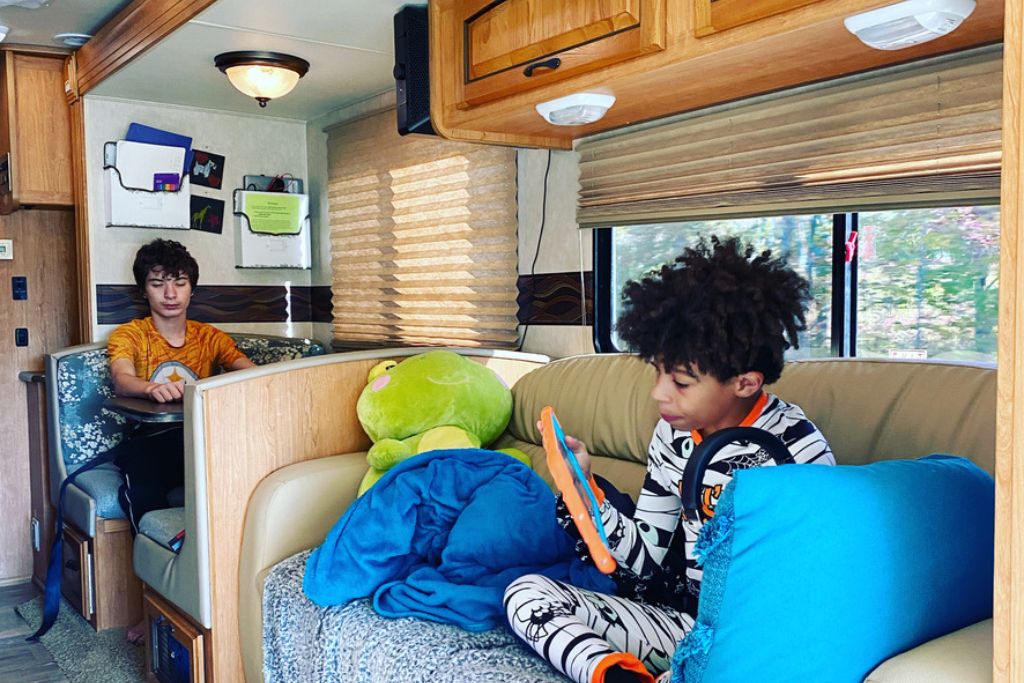 Roadschooling is doing school while traveling. 