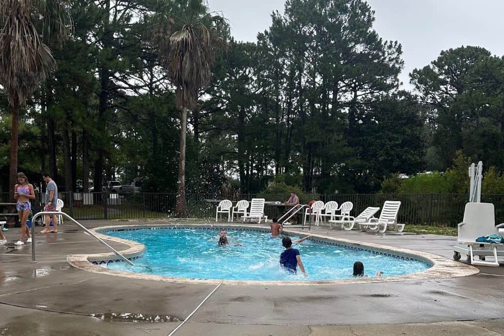 Topsail Hill Preserve State Park Campground Review: The swimming pool is great for cooling off on a hot day!