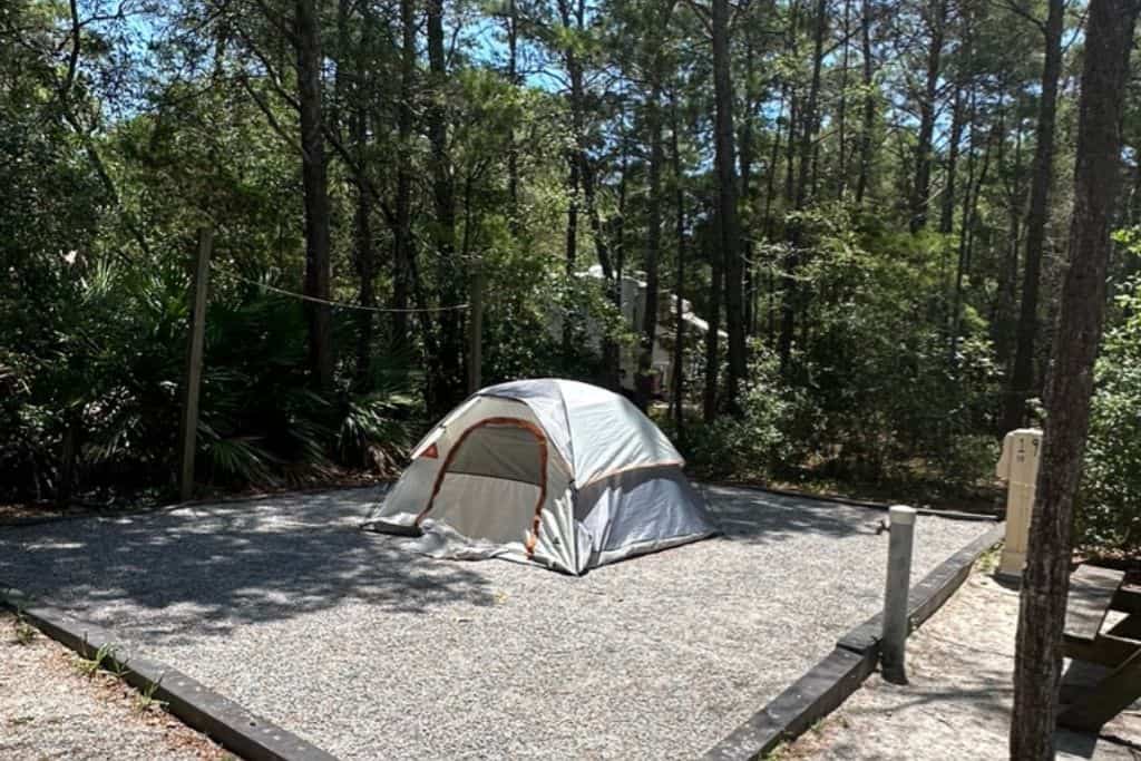 Topsail Hill Preserve State Park Campground Review: Camping here is  great with all of the extra amenities.  